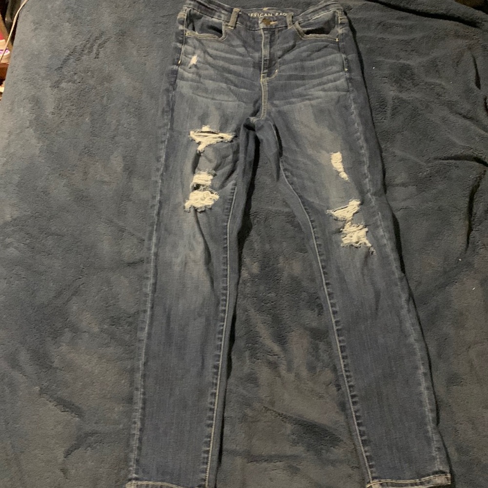 Dark Wash High Waisted Distressed Jeggings
